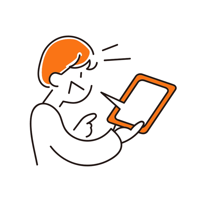 スマホでAIに相談するイラスト