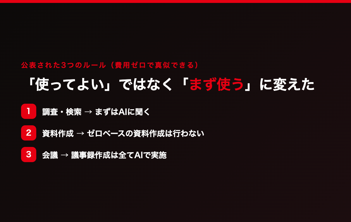 LINEヤフーが決めた3つのルール。調査・検索はまずAIに聞く、資料作成はゼロベースで作らない、会議の議事録は全てAIで実施